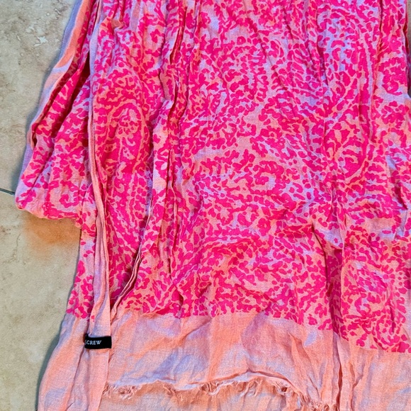 J.Crew Pink Floral and Beige Scarf 90s vibe - Picture 4 of 5